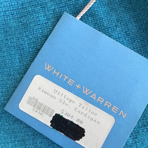 White + Warren Truest Teal Kimono sleeve Cardigan large - Picture 3 of 8